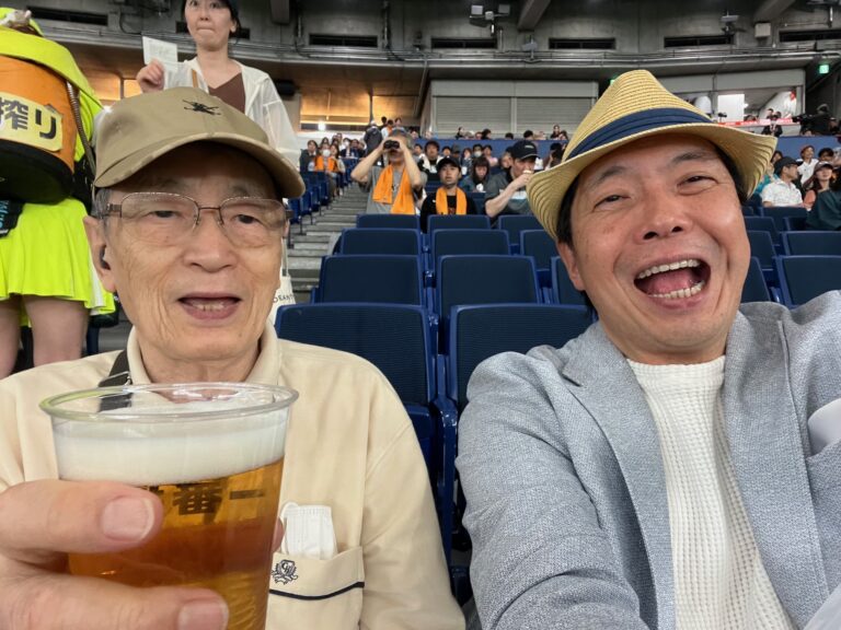 四代目とプロ野球観戦（どちらも９０歳！）